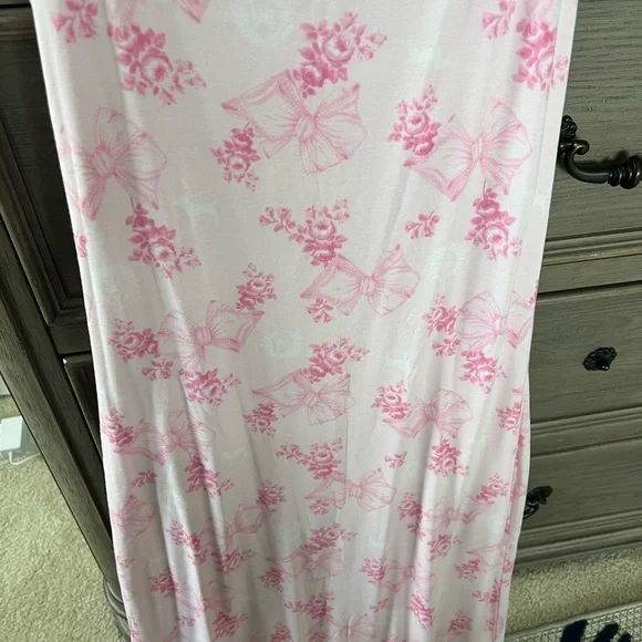 NEW LoveShackFancy Pink Floral Midi Dress Size M - Picture 3 of 7